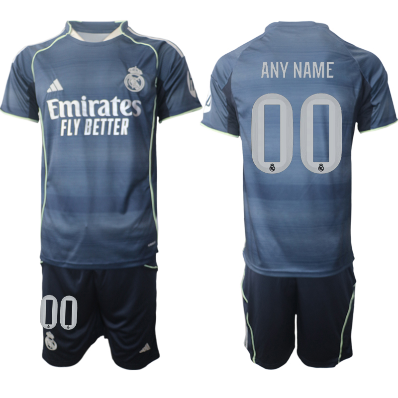 Men 2025-2026 Club Real Madrid away Blue customized Soccer Jersey